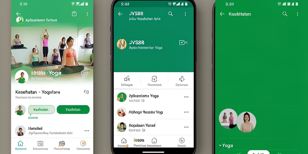 Screenshot utama JVS88 menunjukkan antarmuka latihan yoga yang menarik dan informatif.