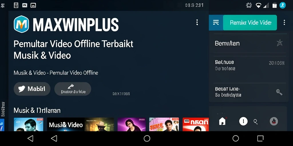 Antarmuka aplikasi <strong>MAXWINPLUS</strong> yang memudahkan pemutaran video offline.