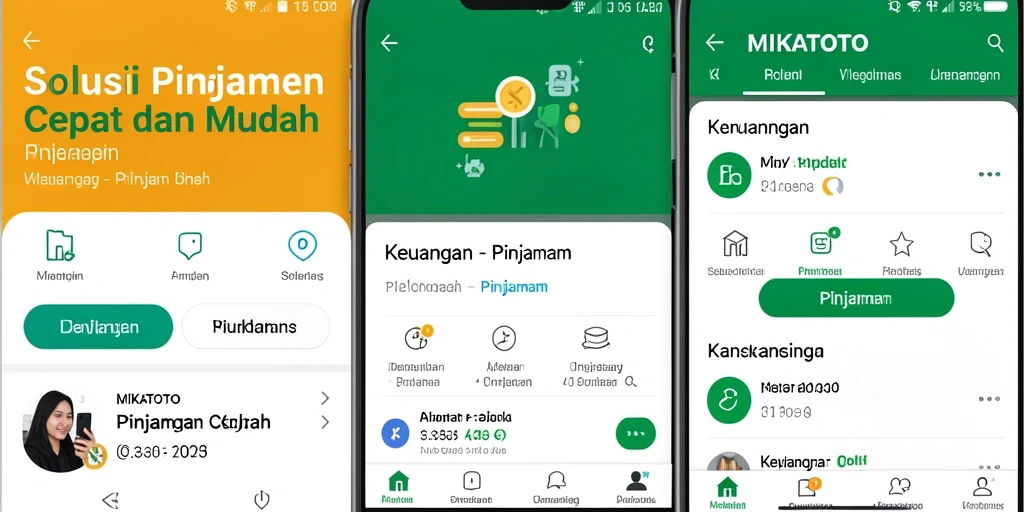 Tampilan antarmuka pengguna aplikasi MIKATOTO untuk pinjaman.