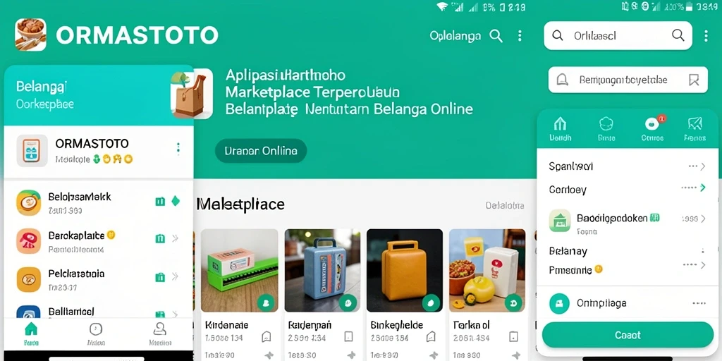 Tampilan antarmuka utama ORMASTOTO yang memudahkan navigasi Marketplace.