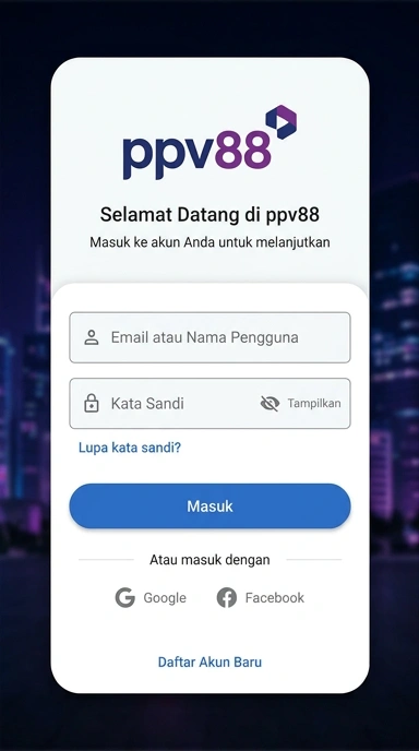 Tampilan halaman login ppv88